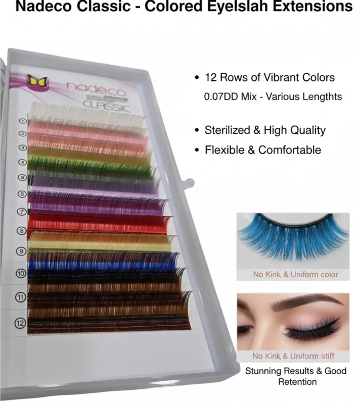 Nadeco Multicolour Eye Lash Extension Tray 14mm