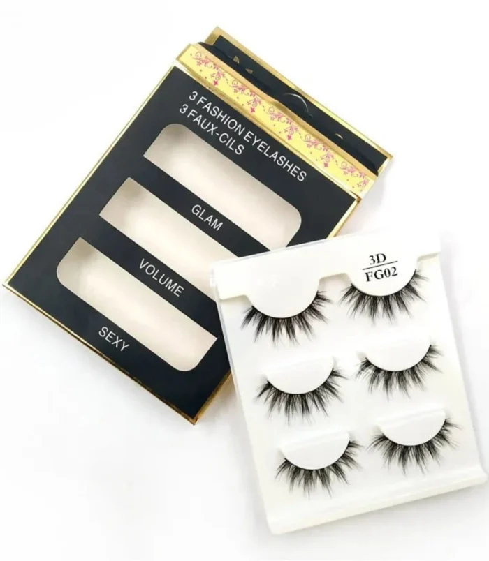 Nadeco Eye Lashes Pack of 3 BLACK