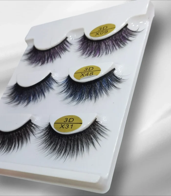 Nadeco Eye Lashes Pack of 3 MULTICOLOUR Nadeco Eye Lashes Pack of 3 MULTICOLOUR