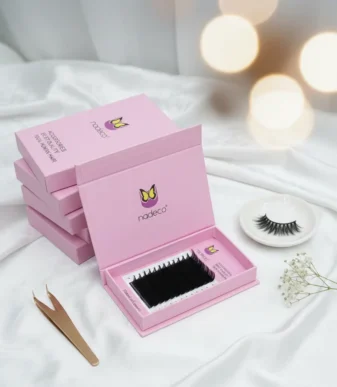 Nadeco Human Hair Eyelashes Extension 12 Row 12 mm PINK