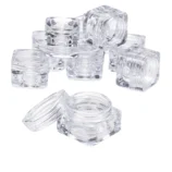Nadeco Clear Square Empty Nail Art Storage Jars – Pack of 5