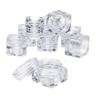 Nadeco Clear Square Empty Nail Art Storage Jars – Pack of 5