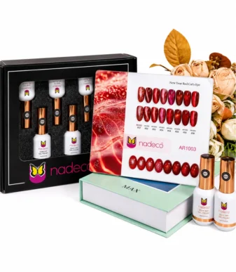 Nadeco New Year Red Cat's Eye Soak-Off Gel Polish Set – 8 Shades