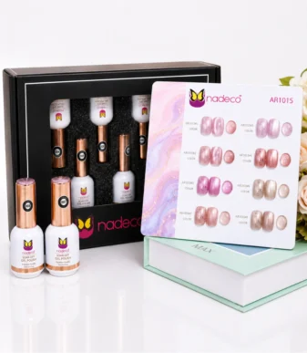 Nadeco AR1015 Premium Shimmer Cat Eye UV Gel Nail Polish Set – 8 Shades