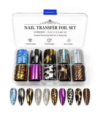 NADECO Nail Transfer Foil Set – 10 Pieces -1