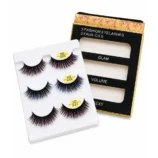 Premium 3 Pairs Colored False Eyelashes – Glam, Volume & Sexy -1