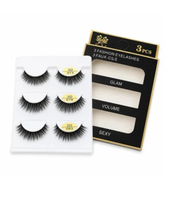 3D Faux Mink False Eyelashes – 3 Pairs, 3 Styles -1