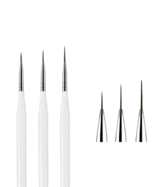 Nadeco Fine Detail Nail Art Brush Set – 3 Pcs