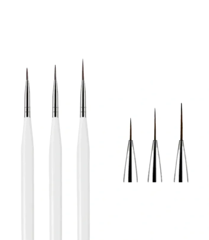 Nadeco Fine Detail Nail Art Brush Set – 3 Pcs