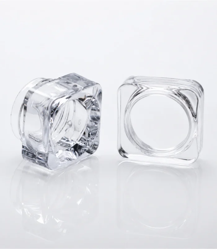 Nadeco Clear Square Empty Nail Art Storage Jars – Pack of 5 - 2 Nadeco Clear Square Empty Nail Art Storage Jars – Pack of 5 - 2