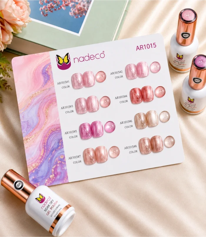 Nadeco AR1015 Premium Shimmer Cat Eye UV Gel Nail Polish Set – 8 Shades - 2 Nadeco AR1015 Premium Shimmer Cat Eye UV Gel Nail Polish Set – 8 Shades - 2