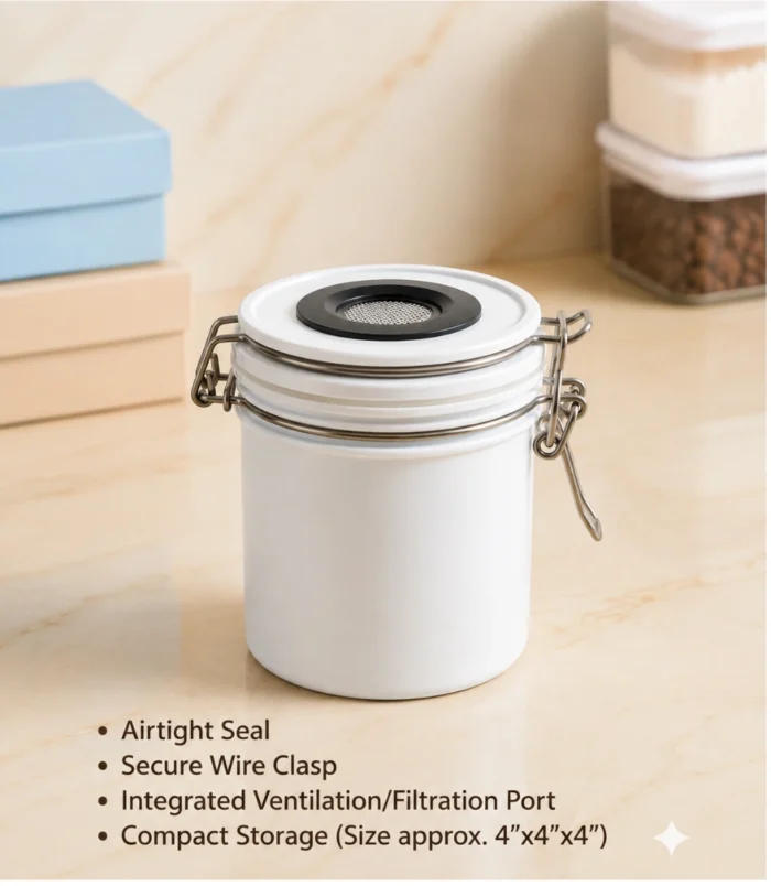 Nadeco Vacuum Sealed Eyelash Glue Storage Container – White - 2 Nadeco Vacuum Sealed Eyelash Glue Storage Container – White - 2