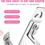 Click to see full view nadeco Acrylic Nail Tip Cutter, Stainless Steel, Pink Handle, Manicure Tool for False Nails