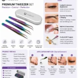 Nadeco 3 Pcs Precision Tweezers Set with Metal Case - 2