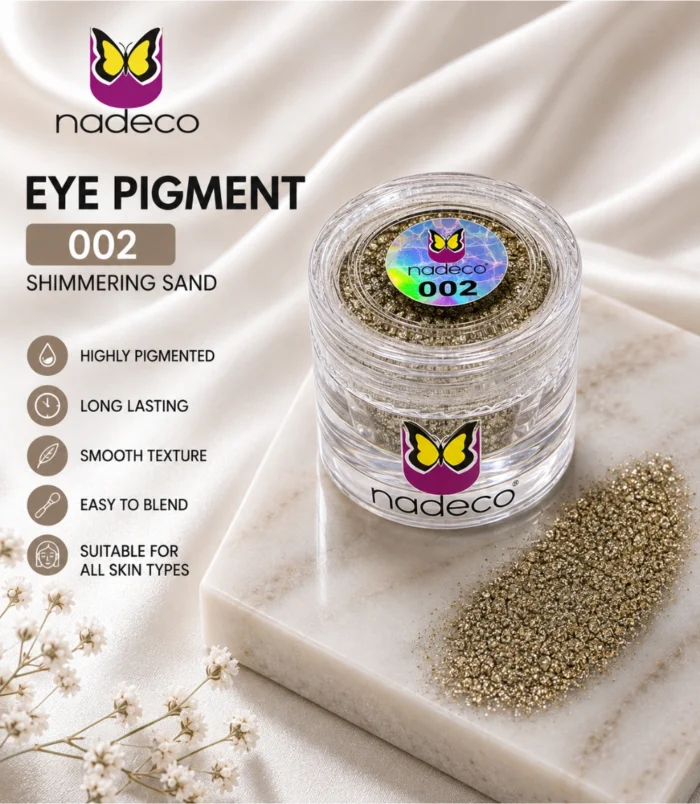Nadeco 002 Eye Pigment Powder – Shimmering Olive Green - 2 Nadeco 002 Eye Pigment Powder – Shimmering Olive Green -2