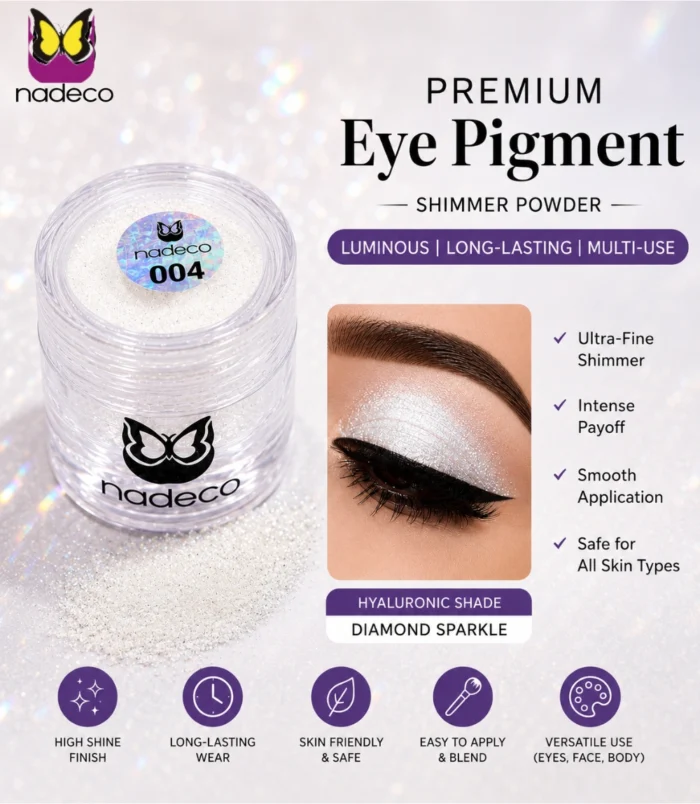 Nadeco 004 Premium Eye Pigment Shimmer Powder – Diamond Sparkle - 2 Nadeco 004 Premium Eye Pigment Shimmer Powder – Diamond Sparkle - 2
