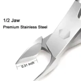 nadeco Stainless Steel Cuticle Nipper and Pusher Set, Professional Nail Cutter with Double-Ended Cuticle Remover Tool