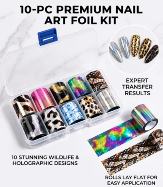 NADECO Nail Transfer Foil Set – 10 Pieces -2