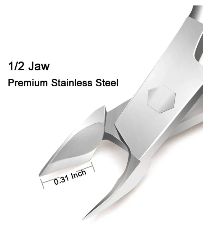 nadeco Stainless Steel Cuticle Nipper and Pusher Set, Professional Nail Cutter with Double-Ended Cuticle Remover Tool
