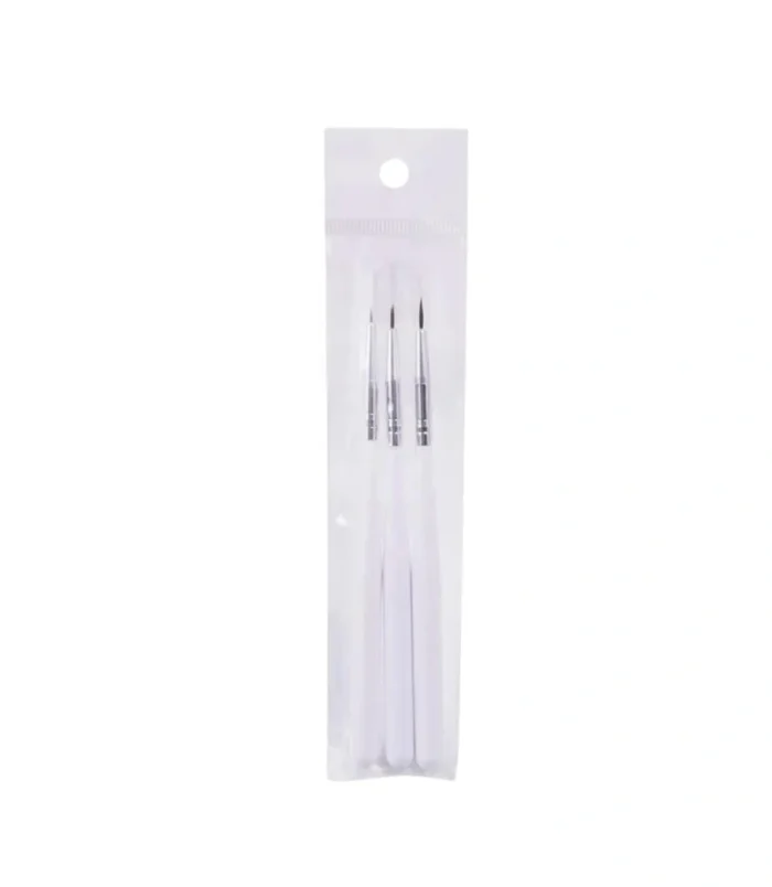 Nadeco Fine Detail Nail Art Brush Set – 3 Pcs - 2