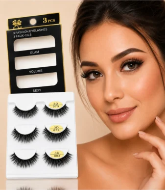 3D Faux Mink False Eyelashes – 3 Pairs, 3 Styles -2