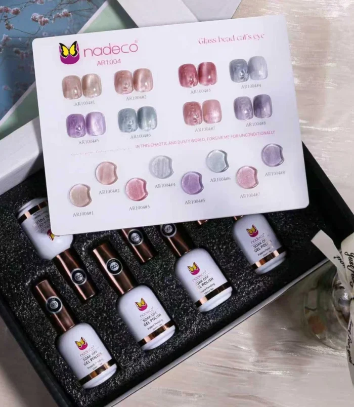 Nadeco Glass Cat Eye UV Gel Polish Kit – 8 Colors - 2