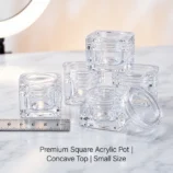 Nadeco Clear Square Empty Nail Art Storage Jars – Pack of 5 - 3