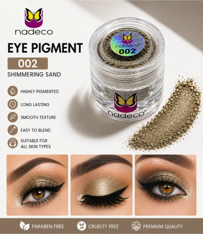 Nadeco 002 Eye Pigment Powder – Shimmering Olive Green - 3 Nadeco 002 Eye Pigment Powder – Shimmering Olive Green - 3