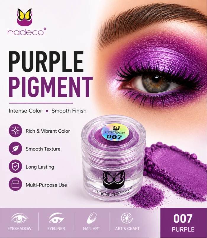 Nadeco 007 Premium Eye Pigment Shimmer Powder – Purple - 3 Nadeco 007 Premium Eye Pigment Shimmer Powder – Purple - 3