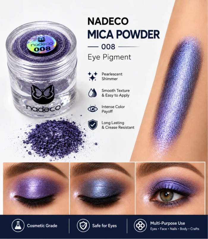 Nadeco 008 Eye Pigment Shimmer Powder – Blue Pearl - 3 Nadeco 008 Eye Pigment Shimmer Powder – Blue Pearl - 3