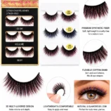 Premium 3 Pairs Colored False Eyelashes – Glam, Volume & Sexy -3