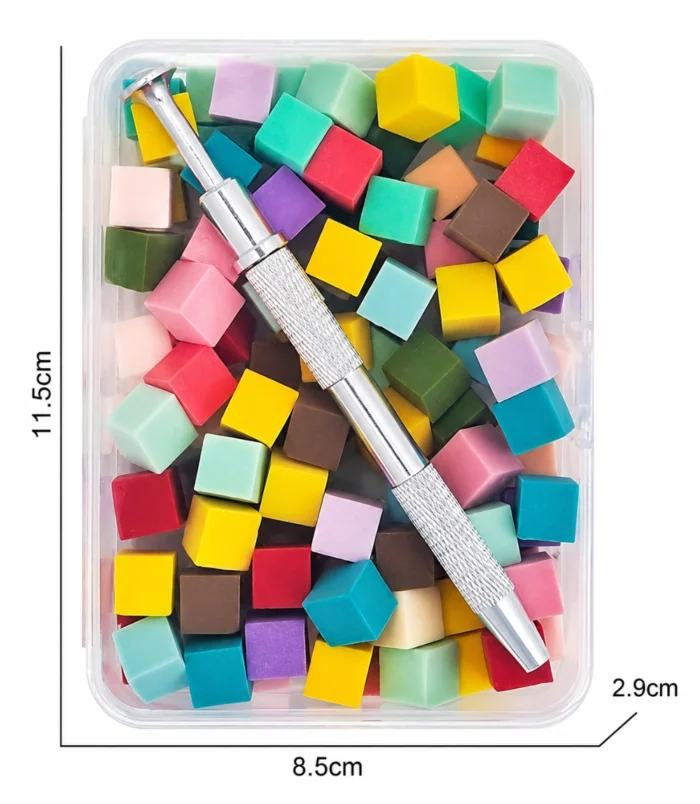 Nail Ombre Sponge Cubes with Dual-Ended Grabbing Pen – 100 Pcs -3