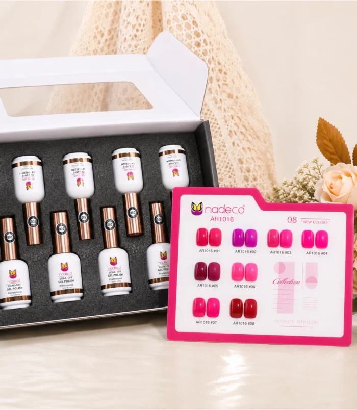 Nadeco UV Gel Nail Polish Set – 8 Shades of Pink Family - 4