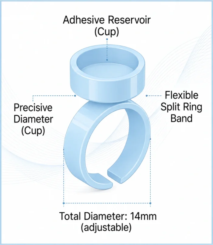 NADECO Blue Lash Glue Rings – Pack of 10 -4