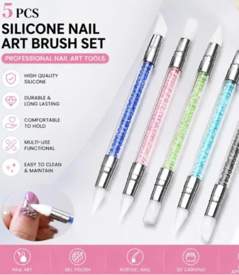 Nadeco Nail Art Dual-End Silicone Brush Pen Pack of 5 Nadeco Nail Art Dual-End Silicone Brush Pen Pack of 5