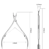 nadeco Stainless Steel Cuticle Nipper and Pusher Set, Professional Nail Cutter with Double-Ended Cuticle Remover Tool