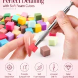 Nail Ombre Sponge Cubes with Dual-Ended Grabbing Pen – 100 Pcs -4