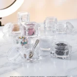 Nadeco Clear Square Empty Nail Art Storage Jars – Pack of 5 - 4