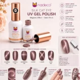 nadeco Soak-Off Gel Polish, Silk Cat Eye UV Formula, Color 001, 15ml_AR1005#4 (Dusty Mauve Cat Eye)