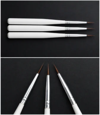 Nadeco Fine Detail Nail Art Brush Set – 3 Pcs - 5