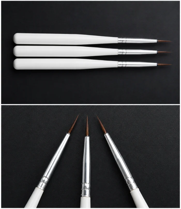 Nadeco Fine Detail Nail Art Brush Set – 3 Pcs - 5