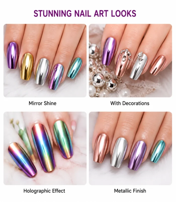 Nadeco Chrome Nail Powder Set – 12 Colors - 5 Nadeco Chrome Nail Powder Set – 12 Colors - 5