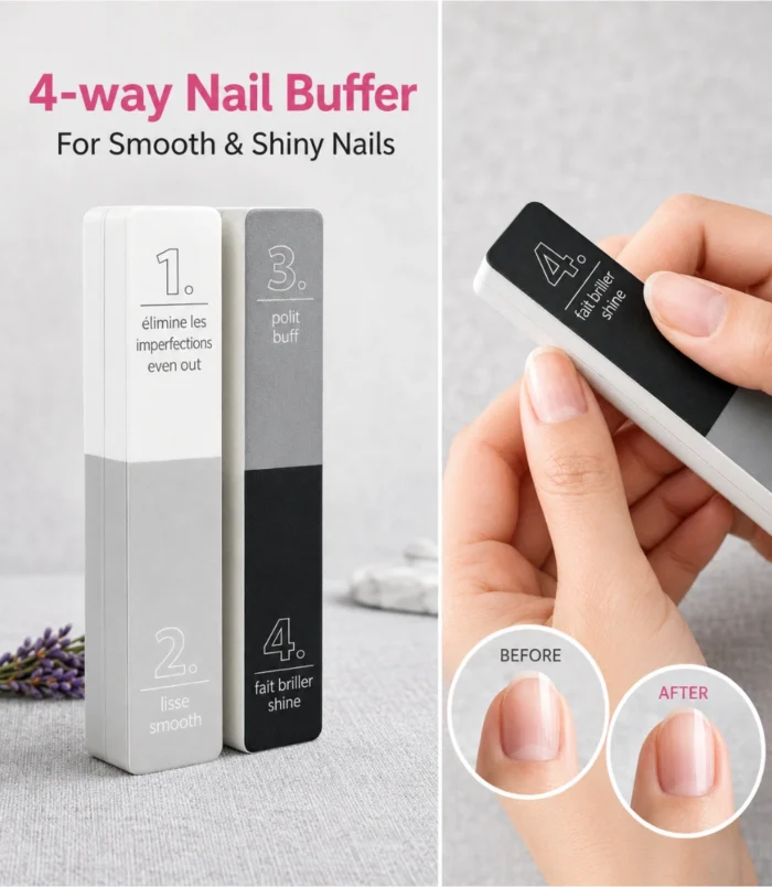Nadeco 4-Way Nail Buffer Block – Pack of 1 - 5