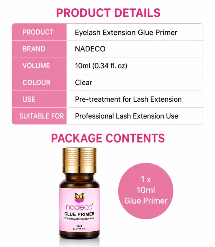 Nadeco Eyelash Extension Glue Primer – 10ml - 7 Nadeco Eyelash Extension Glue Primer – 10ml - 7