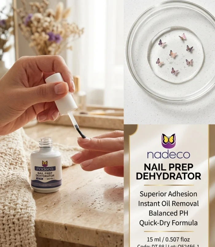 Nadeco Nail Prep Dehydrator, 15ml, Removes Oil for Strong Adhesion, Long-Lasting Manicure