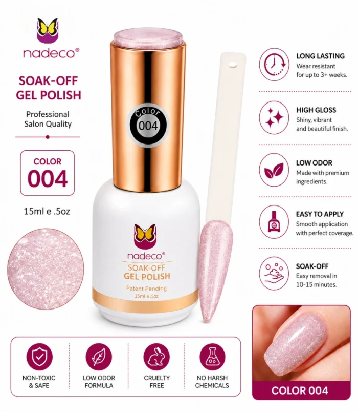 NADECO Crystal Star Sand Cat Eye Gel Nail Polish – Shade 004 -2
