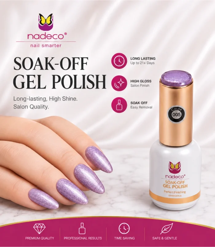 Nadeco Soak-Off UV LED Gel Nail Polish – Shade 005 -3 Nadeco Soak-Off UV LED Gel Nail Polish – Shade 005 -3