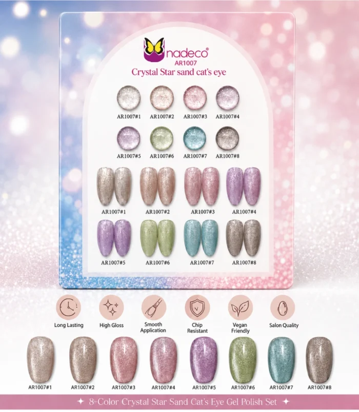 NADECO Soak-Off Gel Polish – Crystal Star Sand Cat's Eye Color 003 -3 NADECO Soak-Off Gel Polish – Crystal Star Sand Cat's Eye Color 003 -3