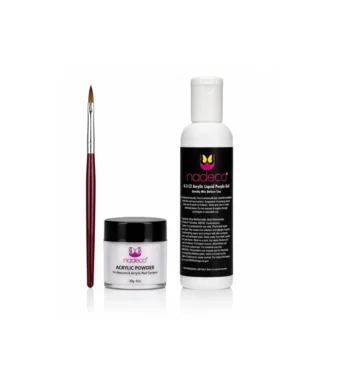 NADECO Nail Kit with Acrylic Powder, Acrylic Liquid Monomer & Nail Brush -1