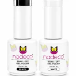 Nadeco Soak-Off Gel Polish – White & Black Combo -1